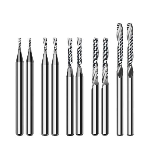 10pcs Solid Carbide CNC Spiral O Single Flute End Mill 3.175mm Router Bit for Aluminum Wood Plastic Brass Copper in Saudi Arabia