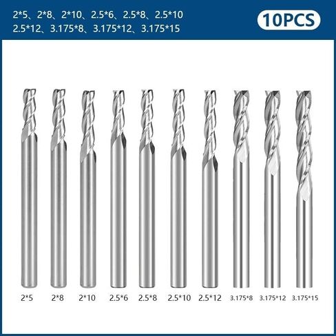 1pcs Tungsten Carbide Flat End Mill Cutter 3.175mm Shank Milling Flute CNC Router Bit Spiral for MDF Acrylic Wood Aluminum Cutting in Saudi Arabia