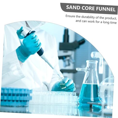GANAZONO Borosilicate Glass Funnel for Laboratory Use Acid and Alkali Resistant Filtering Funnel Sand Core Design for Experiments and Science Applications in Saudi Arabia