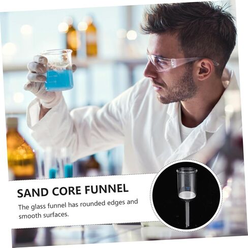 GANAZONO Borosilicate Glass Funnel for Laboratory Use Acid and Alkali Resistant Filtering Funnel Sand Core Design for Experiments and Science Applications in Saudi Arabia