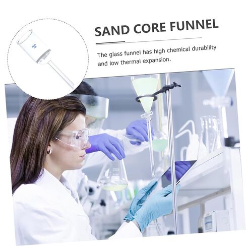 GANAZONO Borosilicate Glass Funnel for Laboratory Use Acid and Alkali Resistant Filtering Funnel Sand Core Design for Experiments and Science Applications in Saudi Arabia
