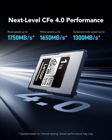 Lexar Professional Silver Series CFexpress 4.0 Type A Card 512GB, CFe Card up to 1750MB/s Read, VPG200, 8K Video CF Card, Memory Card Compatible with Sony Alpha and Sony FX Cameras in Saudi Arabia