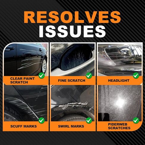 مزيل خدوش السيارة 500 مل للمركبات: ممحاة إصلاح دوامات السيارات وتلميعها مع وسادة عازلة - مجموعة ممحاة الخدش للأكسدة والخدوش الخفيفة وبقع الماء (16.9 أونصة سائلة) in Kuwait