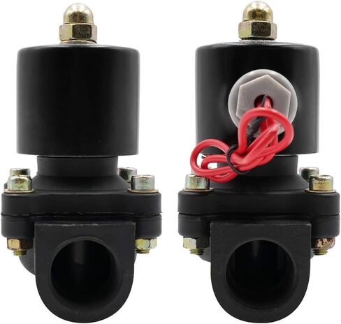 DN08/10/15/20/25/32/40/50 AC220VDC12V24V صمام الملف اللولبي البلاستيكي المغلق عادة، صمام تبديل صمام المياه، مقاوم للتآكل (1، تيار مستمر 12 فولت) in Kuwait