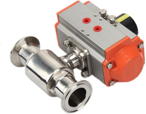 صمام كروي مقاس 51 مم، نوع الطويق ثلاثي المشبك من الفولاذ المقاوم للصدأ 304 مع أسطوانة مزدوجة الفعل in Kuwait