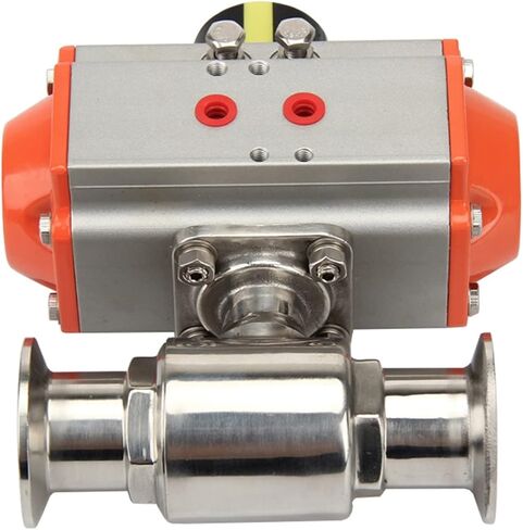 صمام كروي مقاس 51 مم، نوع الطويق ثلاثي المشبك من الفولاذ المقاوم للصدأ 304 مع أسطوانة مزدوجة الفعل in Kuwait