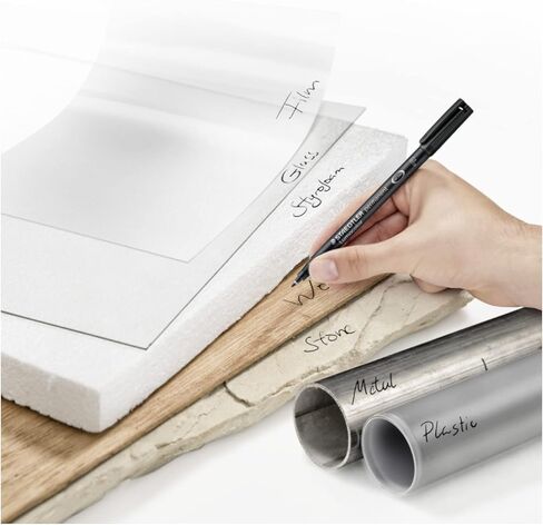 قلم برأس من الألياف من Staedtler، دائم، ذو نقطة رفيعة، 12/صندوق، حبر أسود (STD318A69) in Saudi Arabia