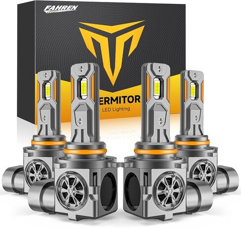 9005/HB3 9006/HB4 Light Bulbs Combo, 145,000LM 14X Ultra Bright Fog Driving Lights 6500K Cool White, 1:1 Halogen Mini Size Plug and Play, 70000Hrs Lifespan, Pack of 4 in Kuwait