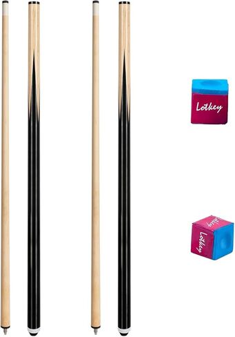 LOTKEY عصا حمام السباحة، 42/48/58 بوصة مجموعة عصا حمام السباحة من 2/4 عصا البلياردو للمحترفين، عصي حمام السباحة للبالغين 14 15 20 21 أونصة بار منزلي مع 2 طباشير بلياردو تاكو دي بليار in Kuwait
