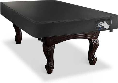 غطاء طاولة بلياردو من الجلد مع جيب بطول 8 أقدام، غطاء طاولة بلياردو عالي التحمل مقاوم للماء والتمزق، أسود، 100 بوصة طول × 56 بوصة عرض × 8 بوصة ارتفاع in Kuwait