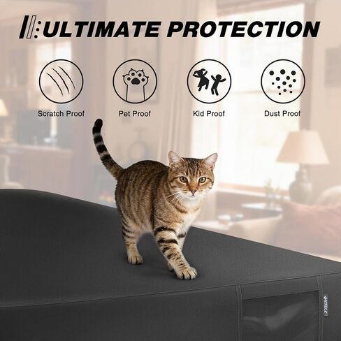 غطاء طاولة بلياردو من الجلد مع جيب بطول 8 أقدام، غطاء طاولة بلياردو عالي التحمل مقاوم للماء والتمزق، أسود، 100 بوصة طول × 56 بوصة عرض × 8 بوصة ارتفاع in Kuwait