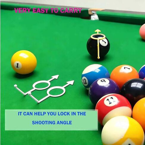 6 عبوات من مساعدات تدريب البلياردو، مدرب كرة جديلة، مساعدة في التصويب للكرات مقاس 2-1/4 بوصة، ملحقات البلياردو، مثالية للمبتدئين واللاعبين المتوسطين (أبيض/أصفر/أسود) in Kuwait