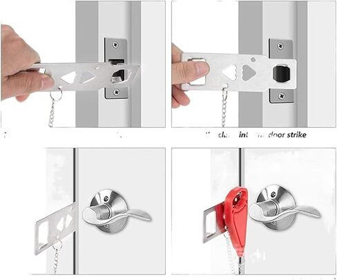 جهاز مضاد للقفل للباب المحمول بقفل سلسلة مع حاجز سميك من الفولاذ المقاوم للصدأ، حارس أمان عالي التحمل من نوع السلسلة in Kuwait