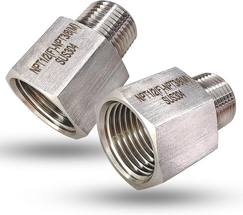 Reducer Adapter Fitting, 1/4" NPT Female x 1/8" NPT Male Reducing Pipe Connector 304 Stainless Steel Reducer Adapters Pipe Fittings (1/4" Female x 1/8" Male) in Saudi Arabia
