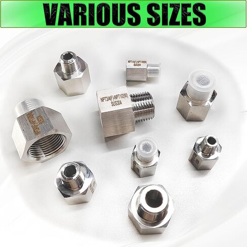 Reducer Adapter Fitting, 1/4" NPT Female x 1/8" NPT Male Reducing Pipe Connector 304 Stainless Steel Reducer Adapters Pipe Fittings (1/4" Female x 1/8" Male) in Saudi Arabia