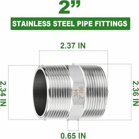 TAISHER 5PCS 304 Stainless Steel New Hex Nipple, 1/2" NPT Male x 1/2" NPT Male, Pipe Adapter Fitting in Saudi Arabia