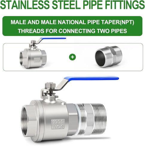 TAISHER 5PCS 304 Stainless Steel New Hex Nipple, 1/2" NPT Male x 1/2" NPT Male, Pipe Adapter Fitting in Saudi Arabia