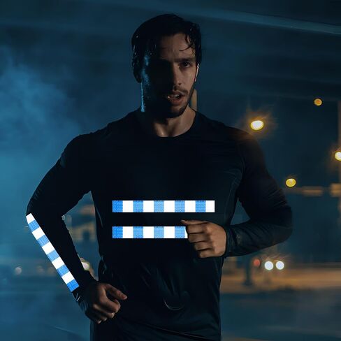 Blue White Reflective Tape Outdoor Waterproof 1 inch Wide for Cars, High Visibility Safety Warning Reflector Sticker Strips (68 feet) in Kuwait