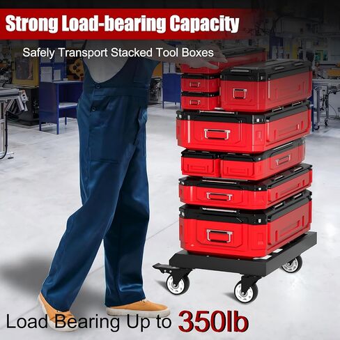 Heavy Duty Tool Box Dolly Compatible with Mil.Waukee Packout Toolbox,350lbs Capacity,No Drilling Required,Thickened and Enlarged Carbon Steel Frame and Larger Wheels with Braking System in Saudi Arabia