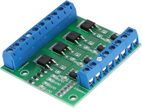 ZJchao PWM MOS FET Module 4 Channel High Power DC Motor Driver Board with Optocoupler Isolation for PLC Amplifier Circuit DIY Projects 3.7V to 27VDC 10A in Saudi Arabia