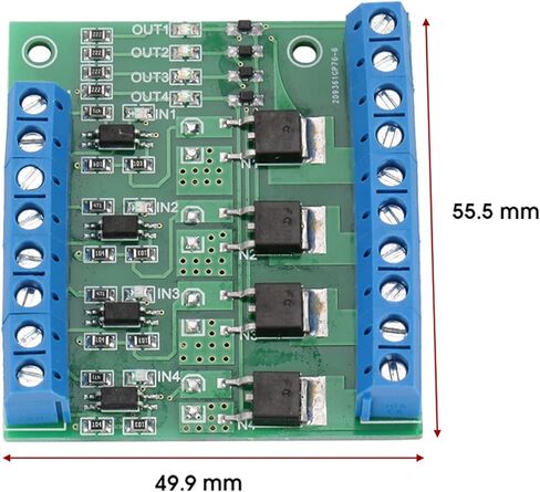 ZJchao PWM MOS FET Module 4 Channel High Power DC Motor Driver Board with Optocoupler Isolation for PLC Amplifier Circuit DIY Projects 3.7V to 27VDC 10A in Saudi Arabia