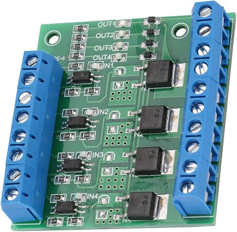 ZJchao PWM MOS FET Module 4 Channel High Power DC Motor Driver Board with Optocoupler Isolation for PLC Amplifier Circuit DIY Projects 3.7V to 27VDC 10A in Saudi Arabia