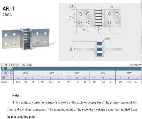 AFL-T shunt 150A/75mA Current Transformer 0.5 Class -25-40℃ in Kuwait