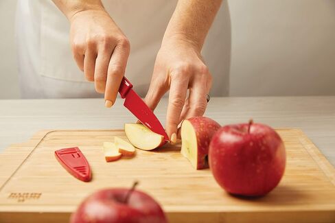 سكين التقشير المستقيم من كوهن ريكون مع غمد أمان، شفرة 4 بوصة/10.16 سم، أحمر وأصفر وأزرق (عبوة من قطعة واحدة) in Kuwait