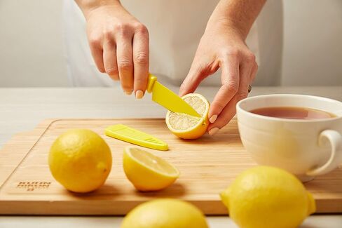 سكين التقشير المستقيم من كوهن ريكون مع غمد أمان، شفرة 4 بوصة/10.16 سم، أحمر وأصفر وأزرق (عبوة من قطعة واحدة) in Kuwait