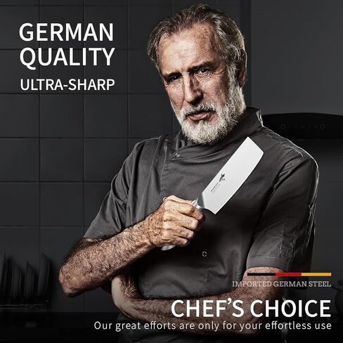 MAD SHARK 7 Inch Nakiri Knife, Ultra Sharp German Stainless Steel Vegetable Knife, Ergonomic Handle, Multipurpose Kitchen Knife for Chopping, Slicing, and Dicing in Saudi Arabia
