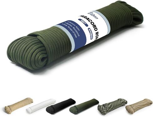 Paracord 550lb, Nylon Rope 1000FT, Tactical Parachute Cord, Type III Survival String with 7-Strand Core for Hiking, DIY, Camping, Black in Kuwait