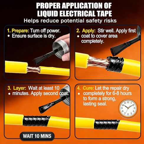 5.29 oz Liquid Electrical Tape Quick-Drying Insulating Glue with Brush Cap - Quick-Dry Waterproof Sealant for Wires, Cables, Connectors, Outdoor & Automotive Electrical Equipment (Black) in Saudi Arabia