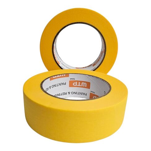 شريط قناع صناعة السيارات MTE36-6 للطلاء وإعادة التشطيب، لون أصفر، عرض 1 1/2 بوصة، طول 55 ياردة، عبوة من 6 قطع - مقاومة لدرجات الحرارة العالية - بدون بقايا in Kuwait