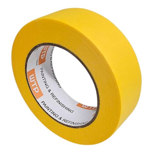شريط قناع صناعة السيارات MTE36-6 للطلاء وإعادة التشطيب، لون أصفر، عرض 1 1/2 بوصة، طول 55 ياردة، عبوة من 6 قطع - مقاومة لدرجات الحرارة العالية - بدون بقايا in Kuwait