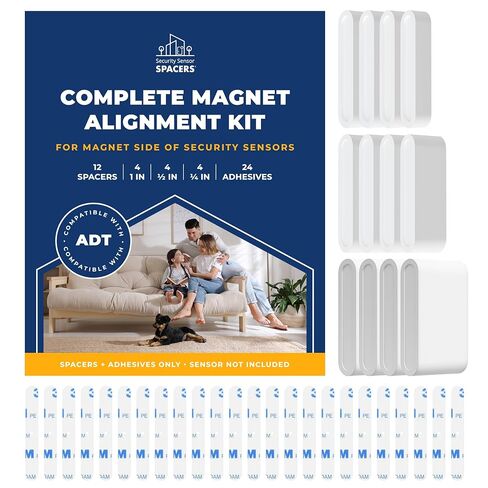 Adhesive Replacement Tape & Sensor Risers Bundle for ADT | Includes 24 Magnet Adhesives and 12 ADT Contact Sensor Spacers - Complete Home Sensor Installation Solution [Device/Magnet NOT Included] in Saudi Arabia
