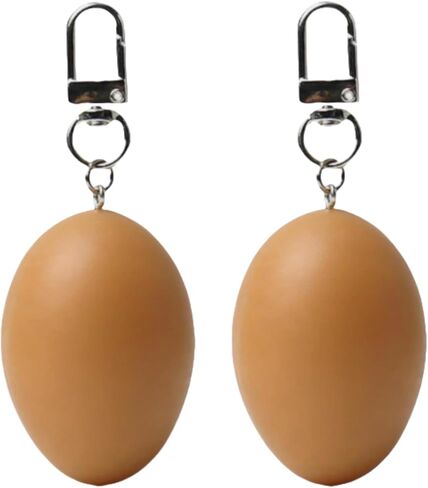 Egg Keychain Hanging Decoration Pvc Buckle,Keychains, creative pendants brown in Saudi Arabia