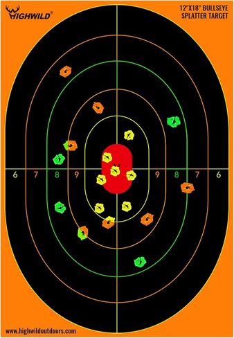 أهداف ورقية من Highwild Bullseye Splatter - تأثير دفقة من ألوان متعددة - 12x18 بوصة in Saudi Arabia