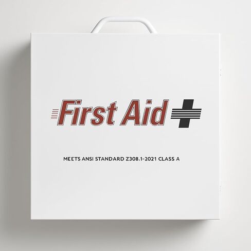 ProStat First Aid 3-Shelf ANSI/OSHA خزانة الإسعافات الأولية الصناعية من الفئة A (موديل 8213SP) - طقم فولاذي مجهز بالكامل لـ 100-150 شخصًا - مكان العمل، والمستودع، والبناء، ومجموعة الامتثال للسلامة المكتبية in Saudi Arabia