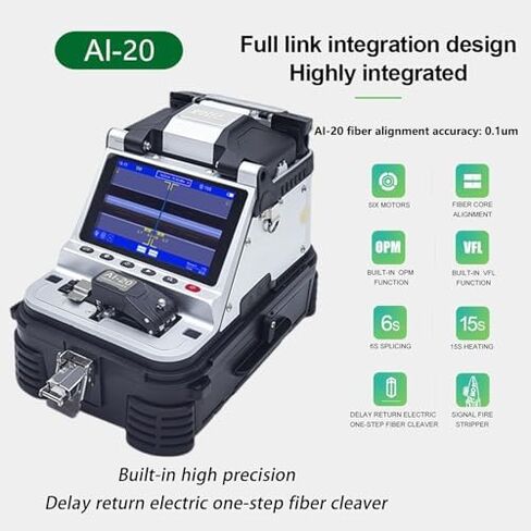 جهاز ربط الألياف الضوئية، مع محاذاة أساسية تلقائية، ربط سريع، مقياس طاقة بصري مدمج ومحدد موقع خطأ الضوء الأحمر. in Kuwait
