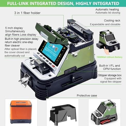 جهاز ربط الألياف الضوئية، مع محاذاة أساسية تلقائية، ربط سريع، مقياس طاقة بصري مدمج ومحدد موقع خطأ الضوء الأحمر. in Kuwait