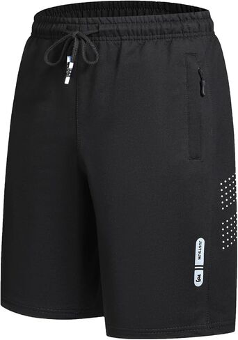 FizzPop Mens Shorts Casual Gym Athletic Workout Running Sweat Cotton Stretch Shorts with Zipper Pockets Basketball Tennis in Saudi Arabia