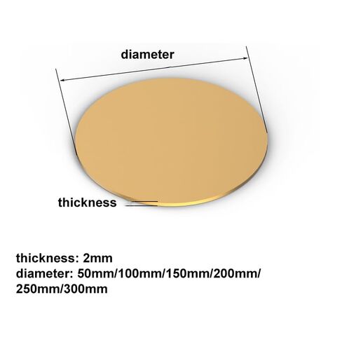 Brass Disc Round Plate Cut Material, Brass Sheet Disc 2mm Thickness Diameter 50-300mm(Diameter 50mm) in Kuwait