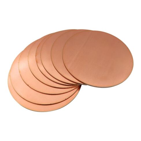 Brass Disc Round Plate Cut Material, T2 Copper Round Plates Pack of 4 Size 0.3X(30-45) mm(0.3x40mm) in Saudi Arabia