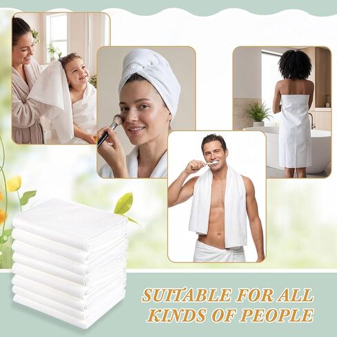 Buryeah 30 Pcs 31.5 x 15.7 Inch Disposable Bath Towels Bulk White Large Body Camping Towel Quick Dry Thickened Absorbent for Travel Shower Hiking Backpacking Bathroom in Saudi Arabia