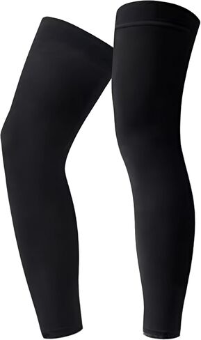 2-Pair Large Size Cooling Leg Sleeves – Breathable, UV Protection, Stretchy & Comfortable for Men & Women (Black) in Saudi Arabia