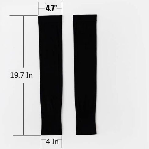 2-Pair Large Size Cooling Leg Sleeves – Breathable, UV Protection, Stretchy & Comfortable for Men & Women (Black) in Saudi Arabia
