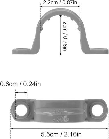 120 PCS 1/2 Inch PVC Pipe Straps, Convenient 2 Holes Conduit Strap for Pipe Mounting - PVC Conduit Clips Clamps, 2 Holes Pipe Mounting Bracket in Kuwait