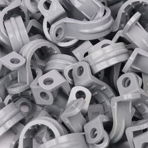 120 PCS 1/2 Inch PVC Pipe Straps, Convenient 2 Holes Conduit Strap for Pipe Mounting - PVC Conduit Clips Clamps, 2 Holes Pipe Mounting Bracket in Kuwait