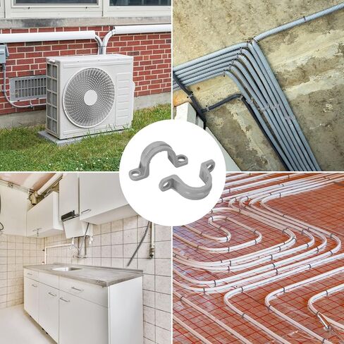 120 PCS 1/2 Inch PVC Pipe Straps, Convenient 2 Holes Conduit Strap for Pipe Mounting - PVC Conduit Clips Clamps, 2 Holes Pipe Mounting Bracket in Kuwait