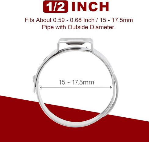 150pcs 1/2 inch PEX Cinch Clamps Rings, Heavy Duty 304 Stainless Steel Single Ear Hose Clamps, Thickened Pex Crimp Rings for PEX Tubing Pipe Fitting Connections in Saudi Arabia